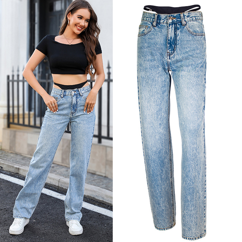 Nep tweedelige stiksels rechte - Streetwear Brand Denim recensie en prijs